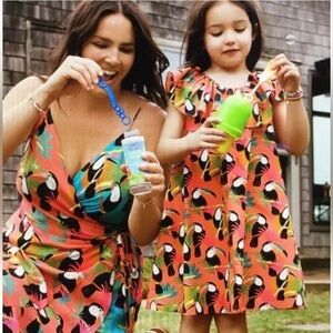 Farm Rio x Anthropologie Girls Tropical Toucan Print Ruffled Collar Dress 3T